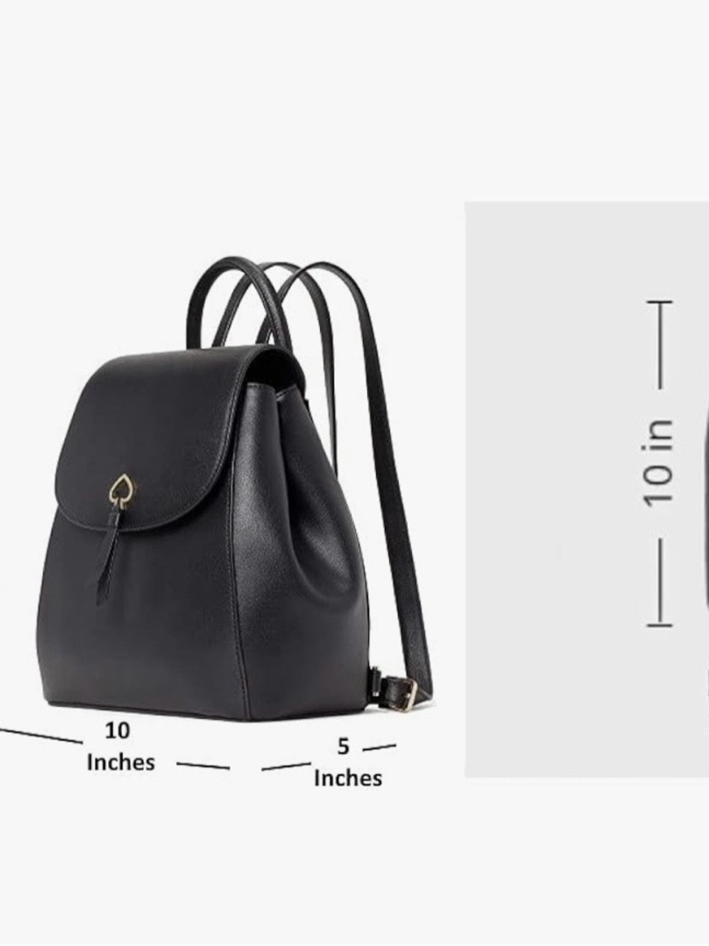 ♠️ Kate Spade Adel Black Leather Backpack - Picture 5 of 11